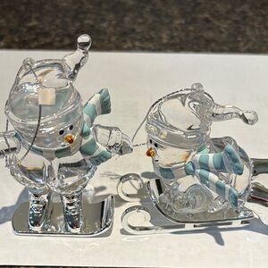 Snowman Ornaments with Blue Accents